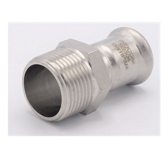 Pressing Reducer Stainless Steel /external thread (threaded adapter) |18 mm_3/4"
