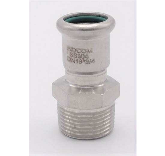 Pressing Reducer Stainless Steel /external thread (threaded adapter) |18 mm_3/4"