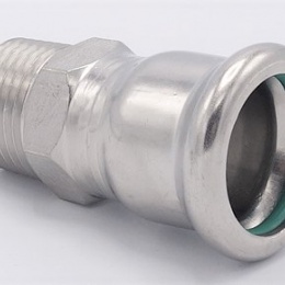 Pressing Reducer Stainless Steel /external thread (threaded adapter)| 22 mm_1/2"