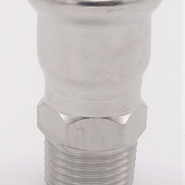 Pressing Reducer Stainless Steel /external thread (threaded adapter)| 22 mm_1/2"