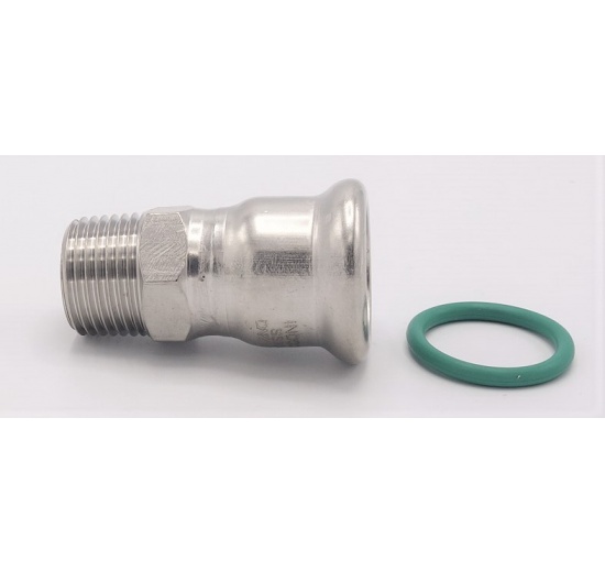 Pressing Reducer Stainless Steel /external thread (threaded adapter)| 22 mm_1/2"