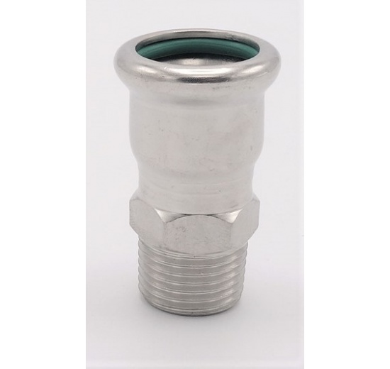 Pressing Reducer Stainless Steel /external thread (threaded adapter)| 22 mm_1/2"