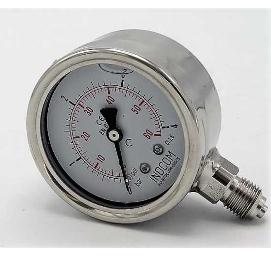 pressure gauges, stainless steel, bottom connection