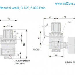 Pressure reducing valve G 1/2" 6 000 l/min