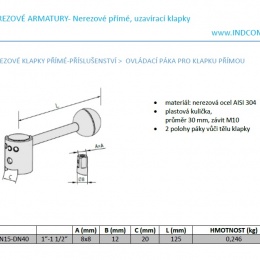 přímé uzavírací klapky_náhradní ovládací páka 2 polohy