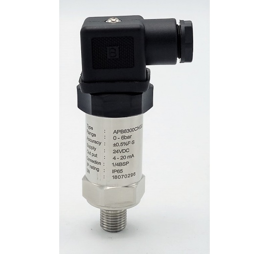 Relative pressure transmitter, 1/4" BSP, 24VDC Relative pressure 0-6 bar