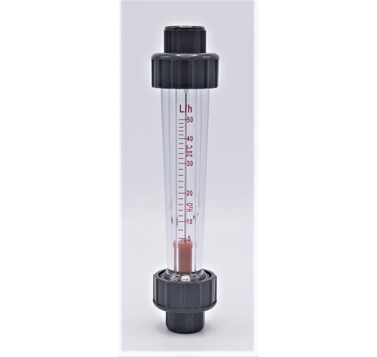 Rotameter (flowmeter) Plastic -  inner thread BSP 1/2" | 0.005~0.05 m3/h, female thread BSP 1/2"