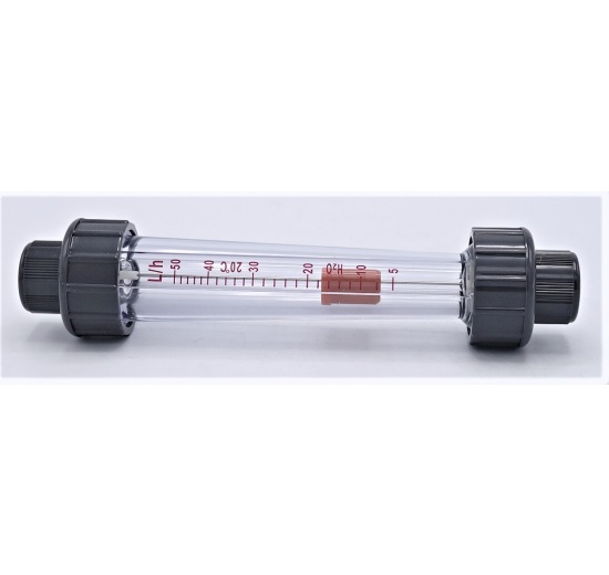 Rotameter (flowmeter) Plastic -  inner thread BSP 1/2" | 0.005~0.05 m3/h, female thread BSP 1/2"