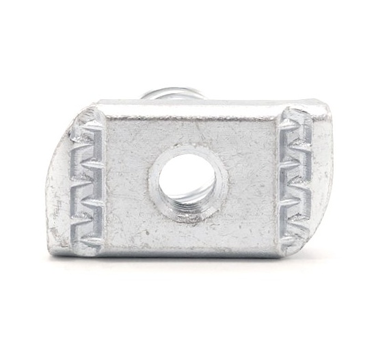 Sliding nut M8 galvanized with spring | long spring (profile 41x41)