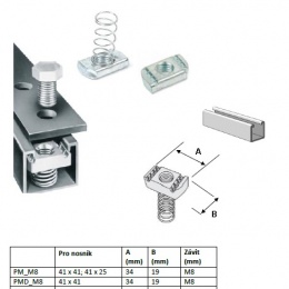Sliding Nuts M8 (with spring)