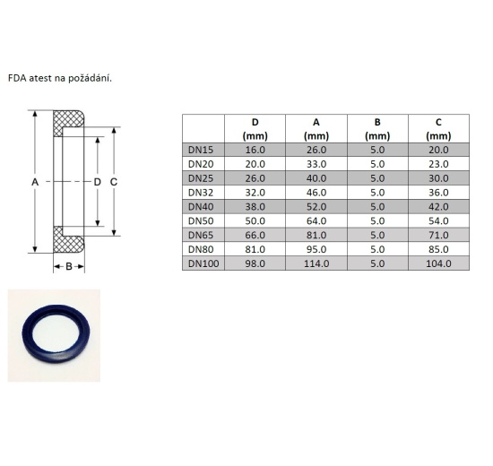Spare gasket for Union Male for | Y filter DN25/ silicone, DN40