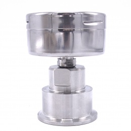 Stailess steel manometer (back connection), with a sanitary diaphrag-CLAMP DIN 32676, collar 50.5 mm