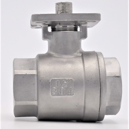 Stainless ball valve, 2- pieced with mounting plate for actuator | 1 1/2”