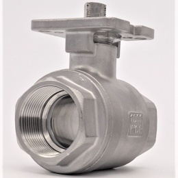 Stainless ball valve, 2- pieced with mounting plate for actuator | 1 1/2”
