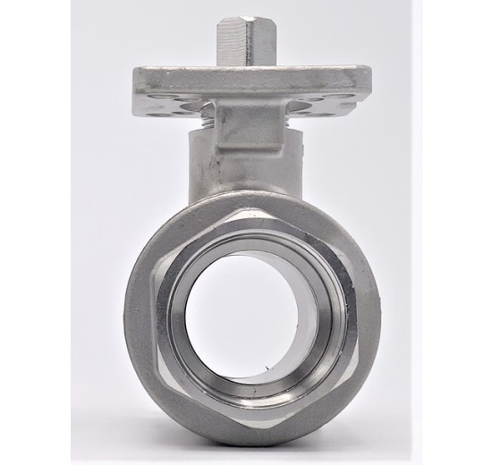 Stainless ball valve, 2- pieced with mounting plate for actuator | 1 1/2”