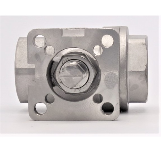 Stainless ball valve, 2- pieced with mounting plate for actuator | 1 1/2”