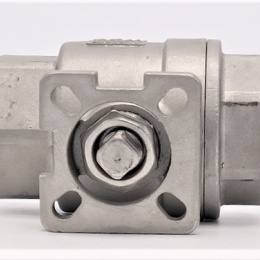 Stainless ball valve, 2- pieced with mounting plate for actuator | 1 1/4"
