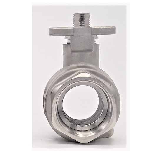 Stainless ball valve, 2- pieced with mounting plate for actuator | 1 1/4"