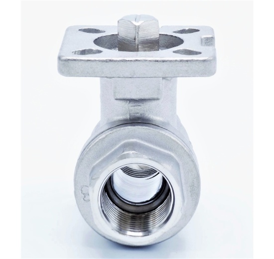 Stainless ball valve, 2- pieced with mounting plate for actuator | 1/2”