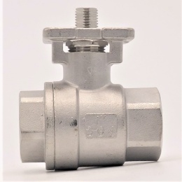 Stainless ball valve, 2- pieced with mounting plate for actuator | 1”