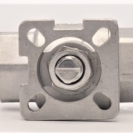 Stainless ball valve, 2- pieced with mounting plate for actuator | 1”