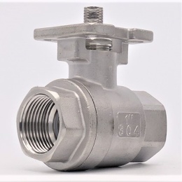 Stainless ball valve, 2- pieced with mounting plate for actuator | 1”