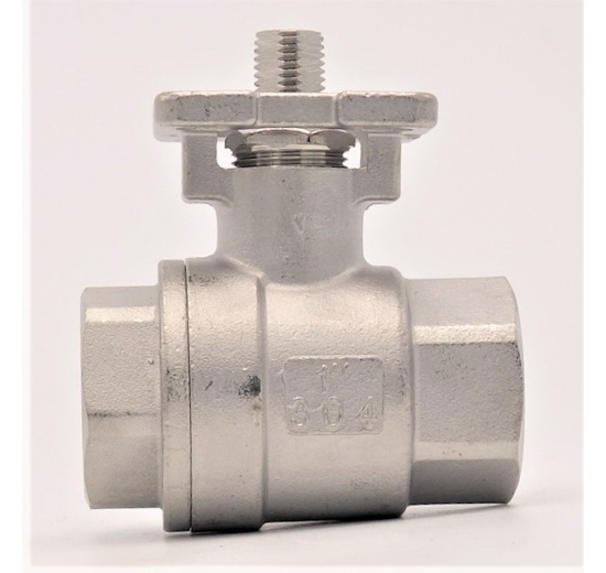 Stainless ball valve, 2- pieced with mounting plate for actuator | 1”
