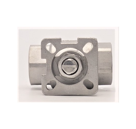Stainless ball valve, 2- pieced with mounting plate for actuator | 1”