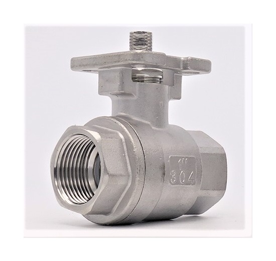 Stainless ball valve, 2- pieced with mounting plate for actuator | 1”
