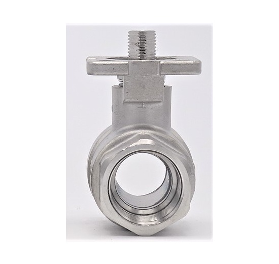 Stainless ball valve, 2- pieced with mounting plate for actuator | 1”