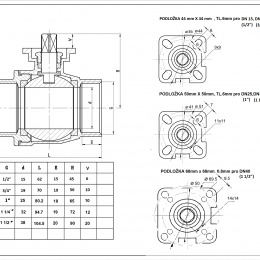 Stainless ball valve, 2- pieced with mounting plate for actuator | 3/4”