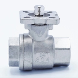 Stainless ball valve, 2- pieced with mounting plate for actuator | 3/4”