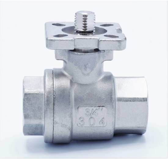 Stainless ball valve, 2- pieced with mounting plate for actuator | 3/4”