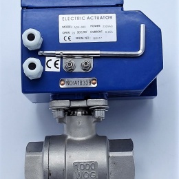 Stainless ball valve, 2- pieced with mounting plate for actuator