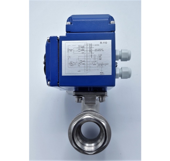 Stainless ball valve, 2- pieced with mounting plate for actuator