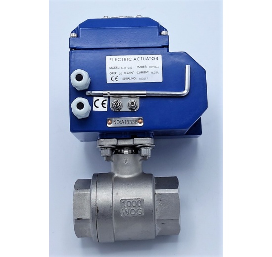 Stainless ball valve, 2- pieced with mounting plate for actuator