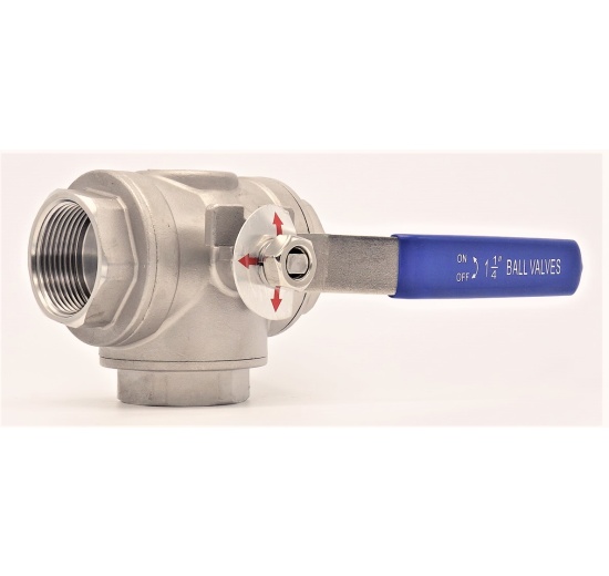 Stainless ball valve, three- way, threaded | 1 1/4”