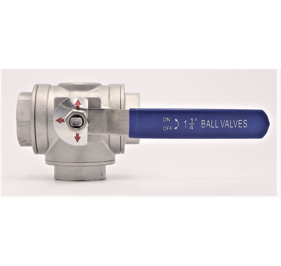 Stainless ball valve, three- way, threaded | 1 1/4”