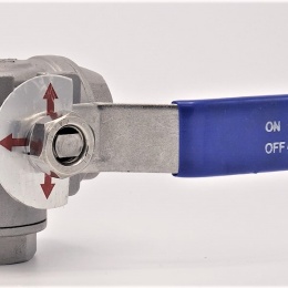 Stainless ball valve, three- way, threaded | 1”