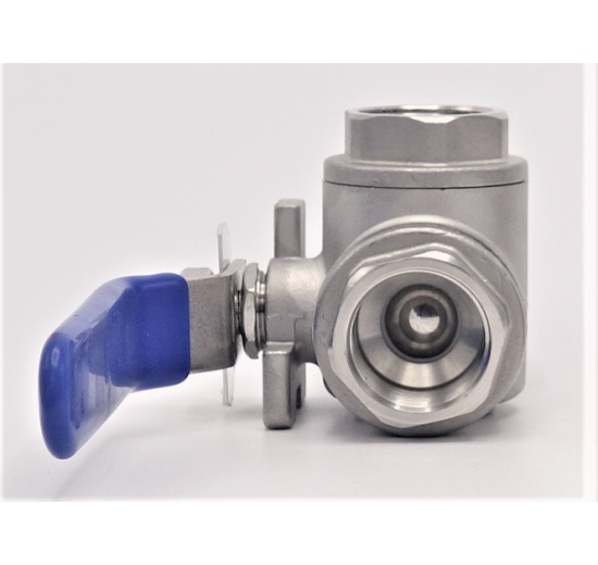 Stainless ball valve, three- way, threaded | 3/4”