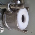 Stainless ball valve with full bore, three- pieced, threaded