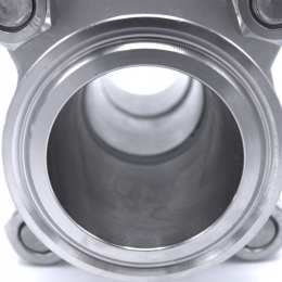 Stainless steel ball valve, full flow, three - part, CLAMP