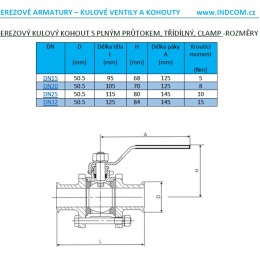 Stainless Steel Ball Valve With Full Bore, Three- pieced, CLAMP