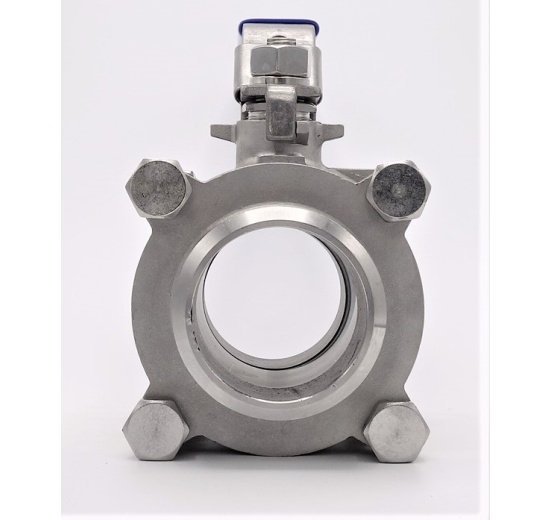 Stainless steel ball valve with full bore, three- pieced, welded |2 1/2"