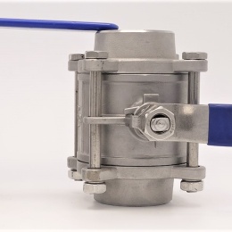 Stainless steel ball valve with full bore, three- pieced, welded | 2"