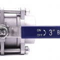 Stainless steel ball valve with full bore, three- pieced, welded | 3"