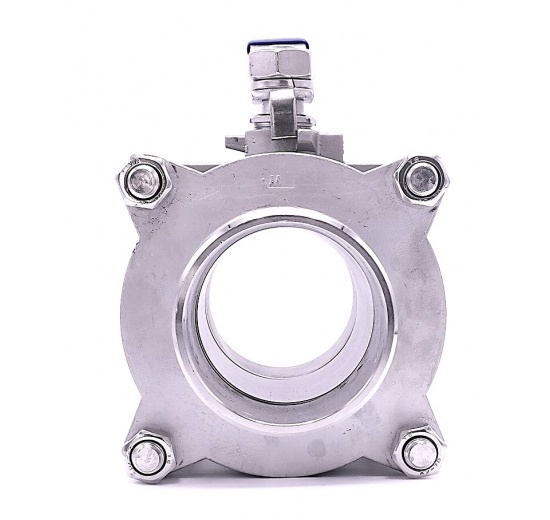 Stainless steel ball valve with full bore, three- pieced, welded | 3"