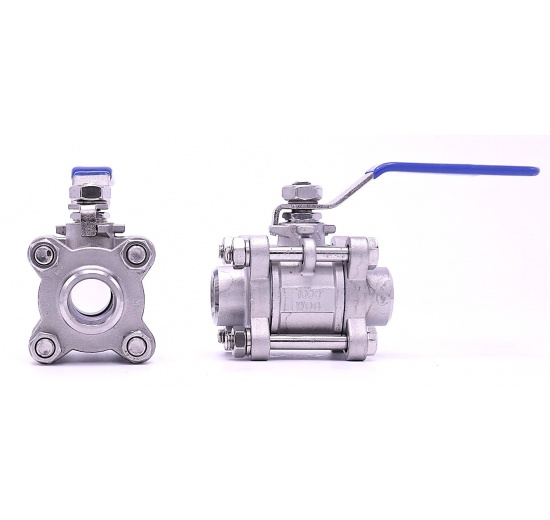 Stainless steel ball valve with full bore, three pieced, welded | DN20 (27x4mm)