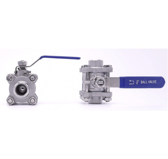 Stainless steel ball valve with full bore, three pieced, welded | DN20 (27x4mm)