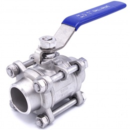 Stainless steel ball valve with full bore, three- pieced, welded DN25 (35x4mm)